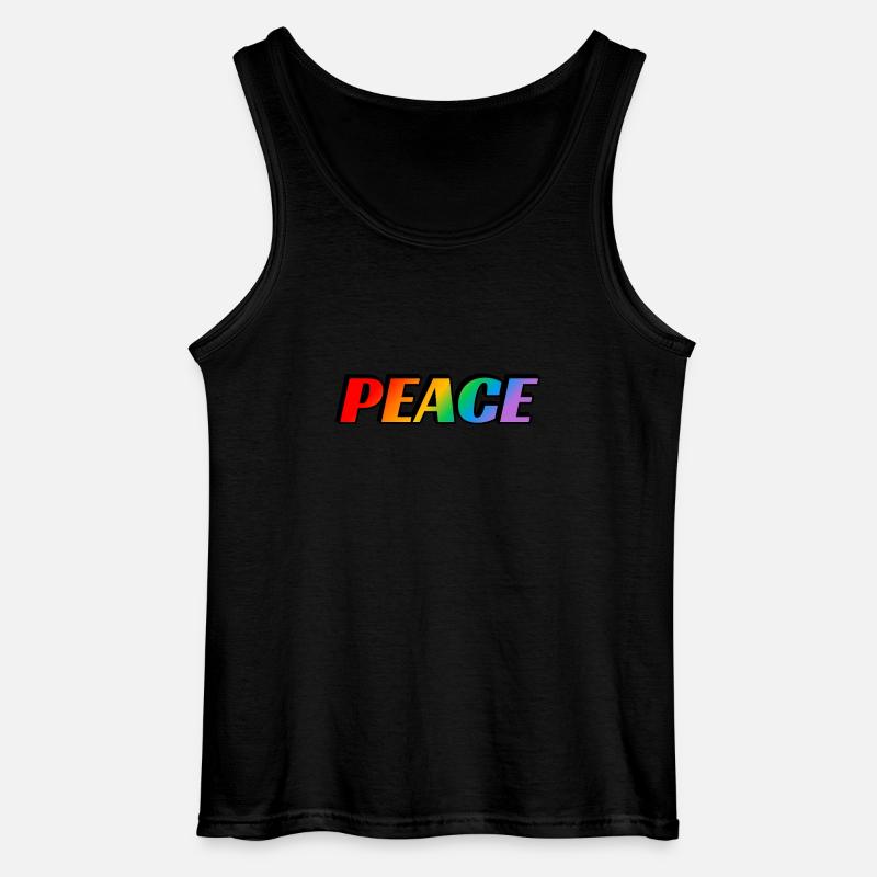 Friedens-Regenbogen - Gildan Männer Tank Top - Schwarz