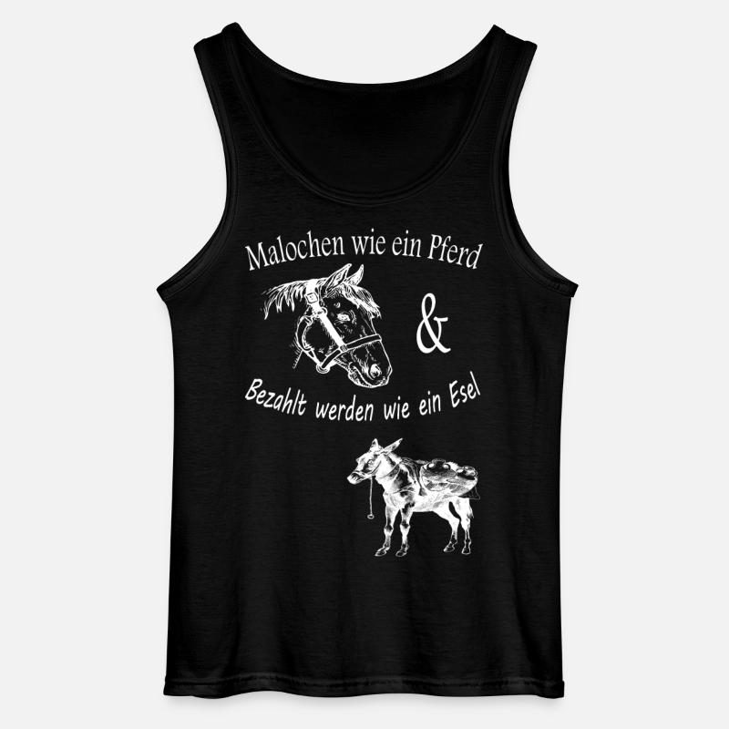 Malochen wie ein Pferd - Gildan Männer Tank Top - Schwarz