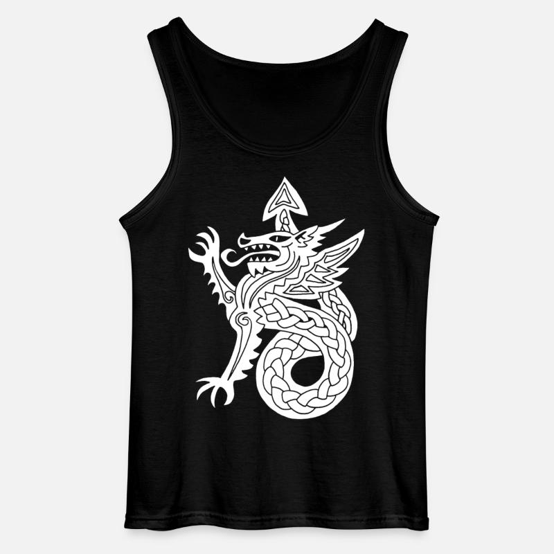 White Dragon - Gildan Men’s Tank Top - black