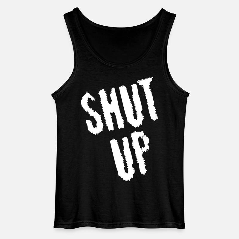 Sei still! (weiß) - Gildan Männer Tank Top - Schwarz
