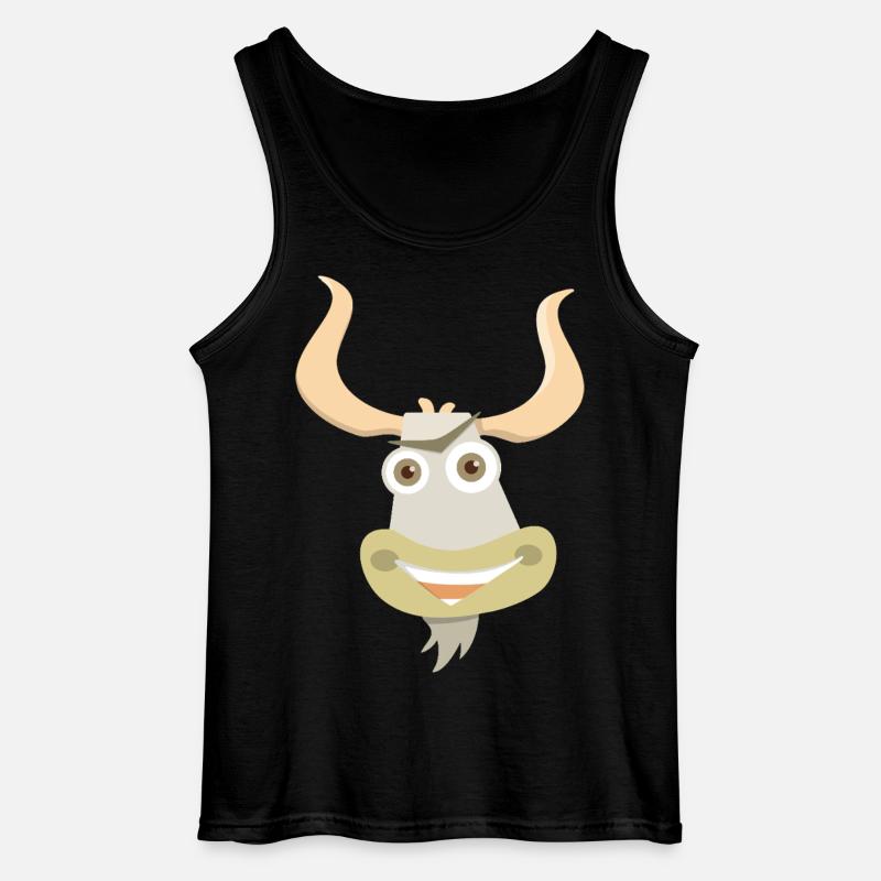 Fröhliche Illustration eines Yakkopfes - Gildan Männer Tank Top - Schwarz
