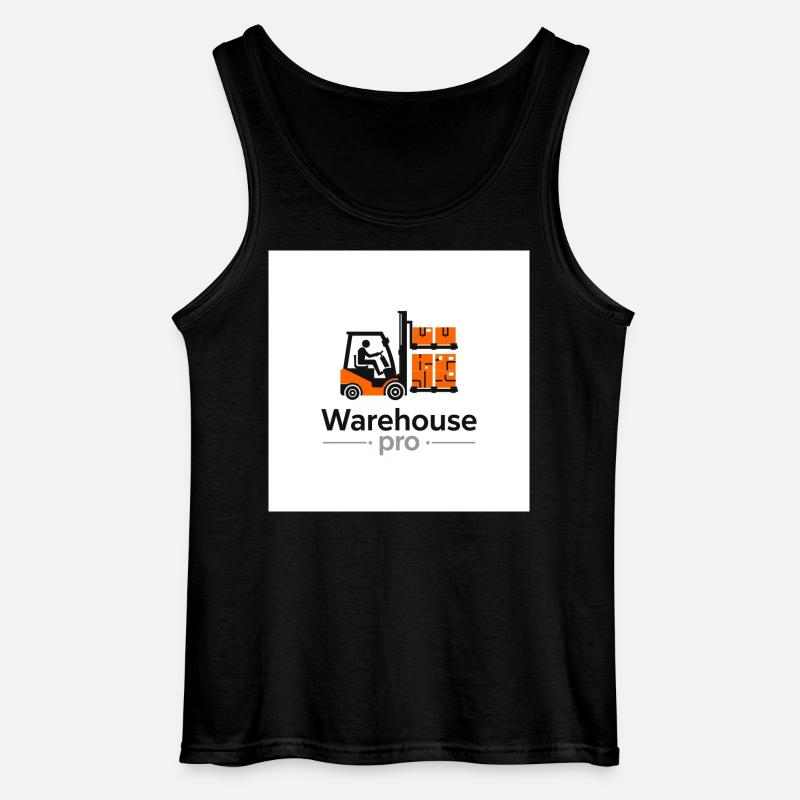Warehouse Logo Forklift - Gildan Men’s Tank Top - black