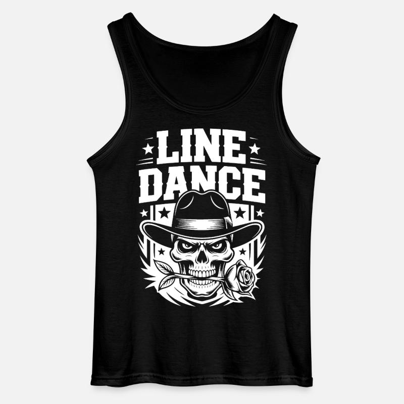 Line Dance Skelett mit Rose - Gildan Männer Tank Top - Schwarz