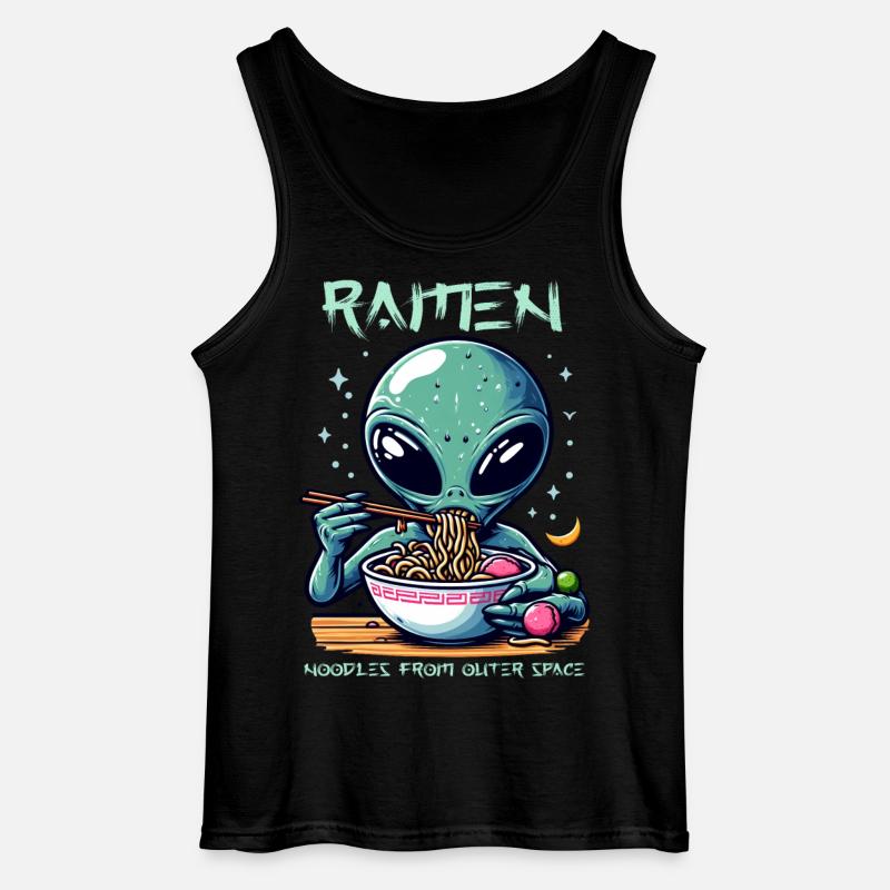 Outer Space Ramen Alien Nudeln - Gildan Männer Tank Top - Schwarz