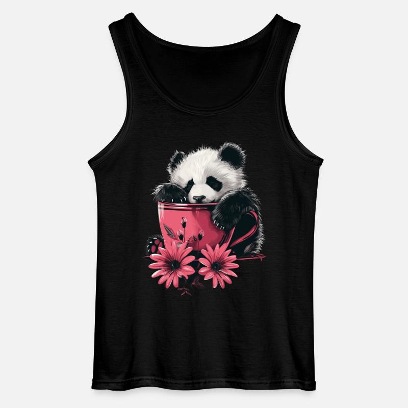 Panda - Gildan Men’s Tank Top - black