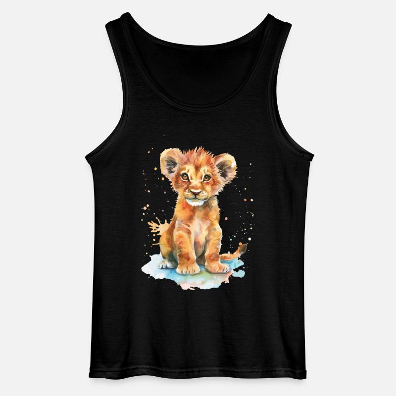 Löwe - Gildan Männer Tank Top - Schwarz