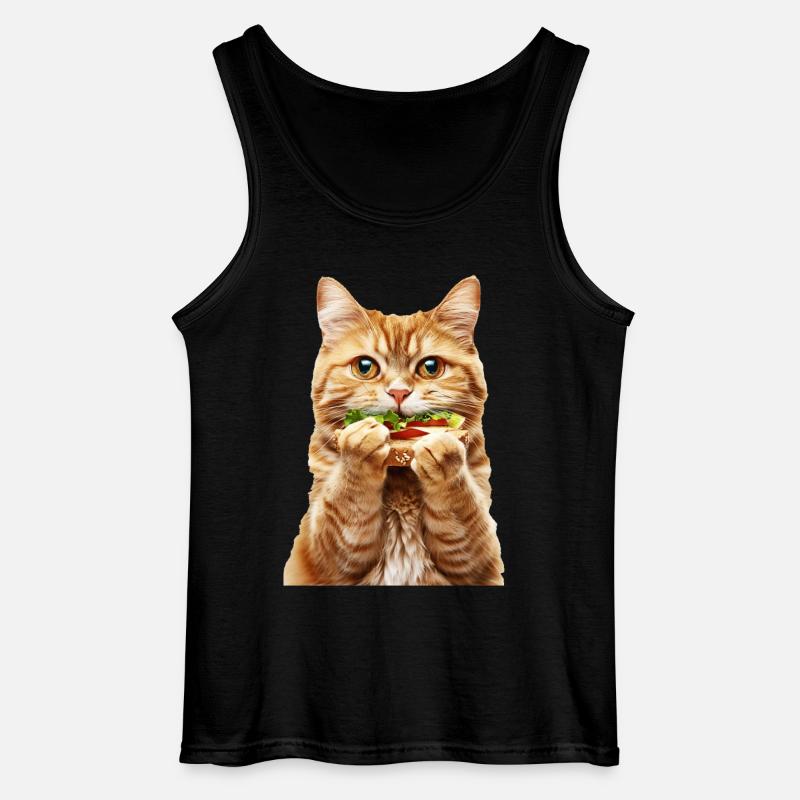 Cat - Gildan Men’s Tank Top - black