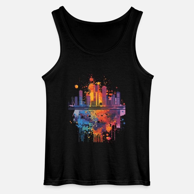 Rotterdam - Gildan Männer Tank Top - Schwarz