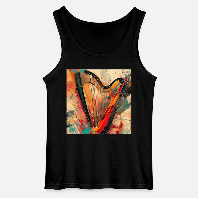 Harfe - Gildan Männer Tank Top - Schwarz