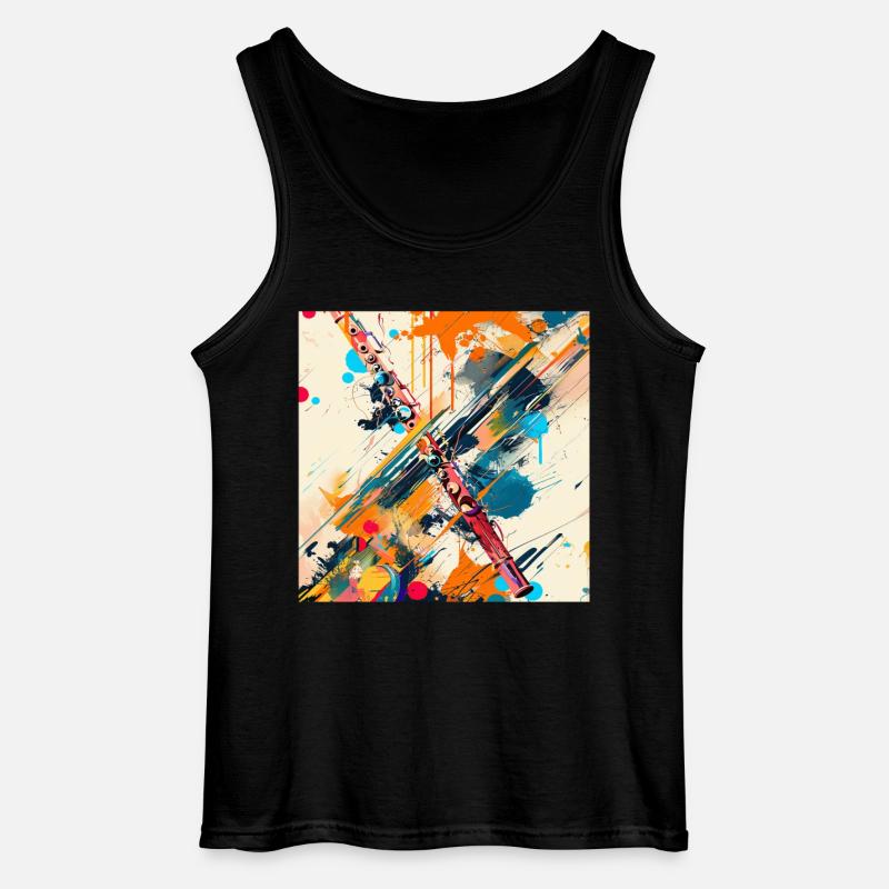 Querflöte - Gildan Männer Tank Top - Schwarz