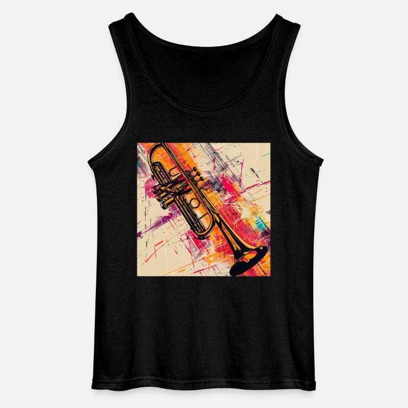 Trompete - Gildan Männer Tank Top - Schwarz