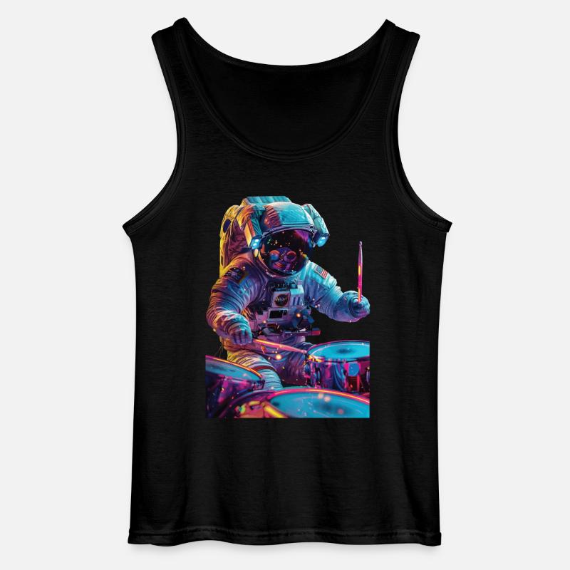 Astronaut Trommeln - Gildan Männer Tank Top - Schwarz