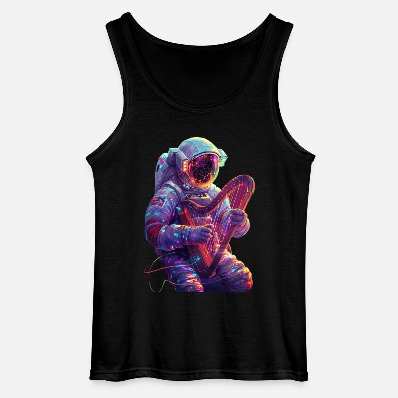 Astronaut Harfe - Gildan Männer Tank Top - Schwarz