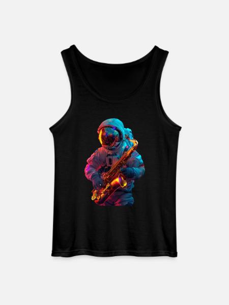 Saxophone astronaute - Débardeur Gildan Homme - noir