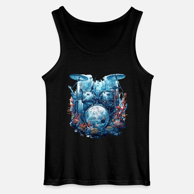 Fisch Trommeln - Gildan Männer Tank Top - Schwarz