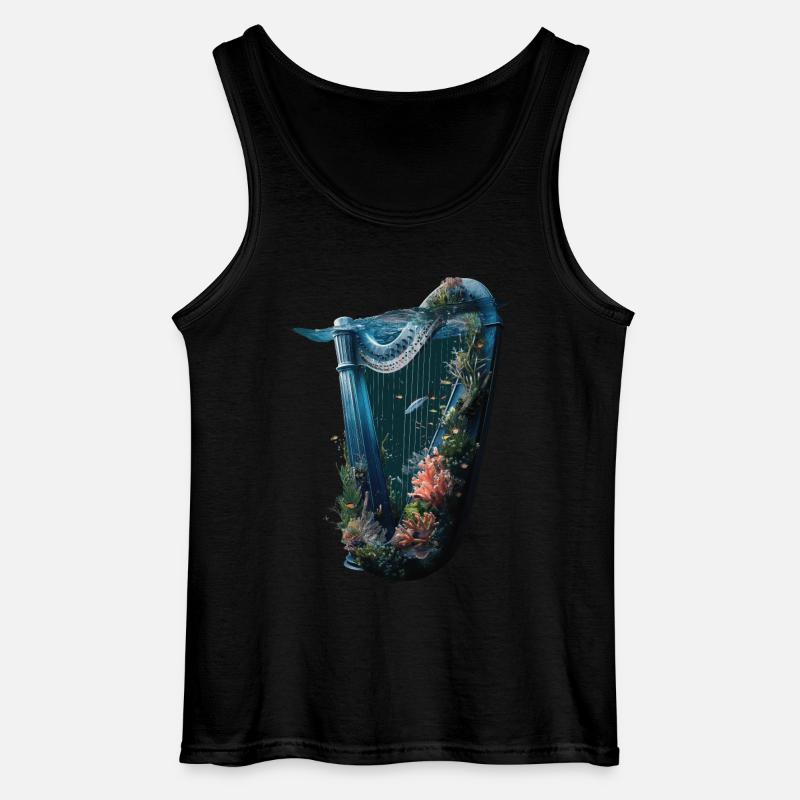 Fisch Harfe - Gildan Männer Tank Top - Schwarz