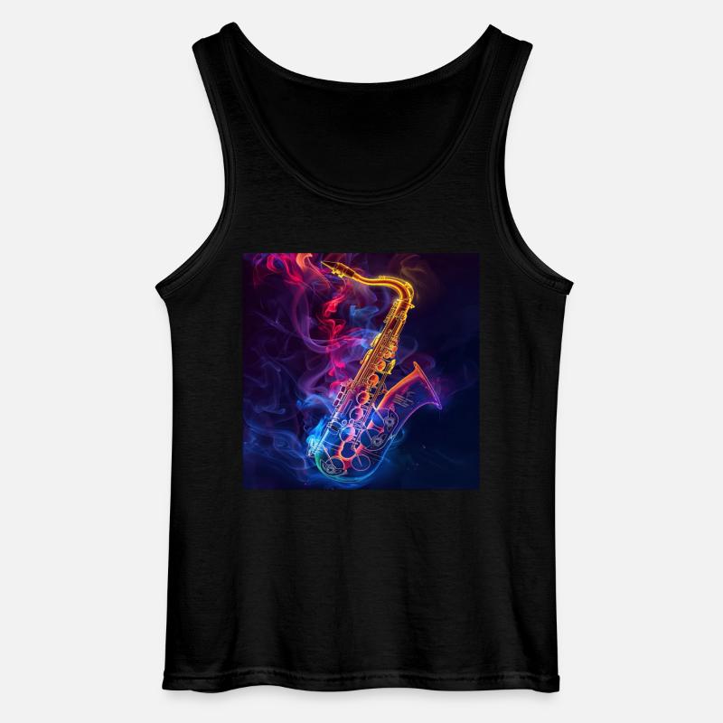 Saxophon - Gildan Männer Tank Top - Schwarz