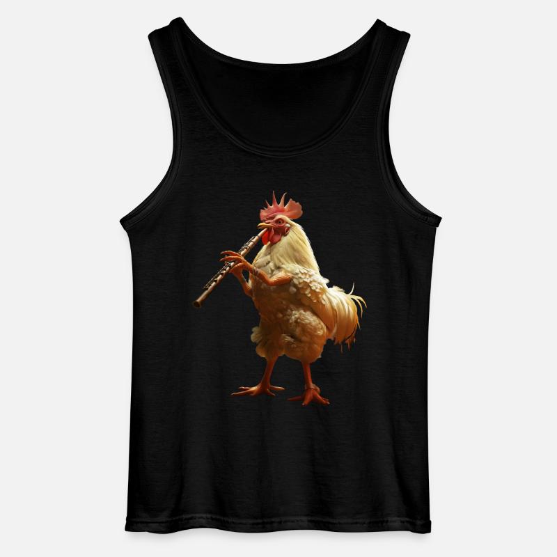Hahn Flöte - Gildan Männer Tank Top - Schwarz