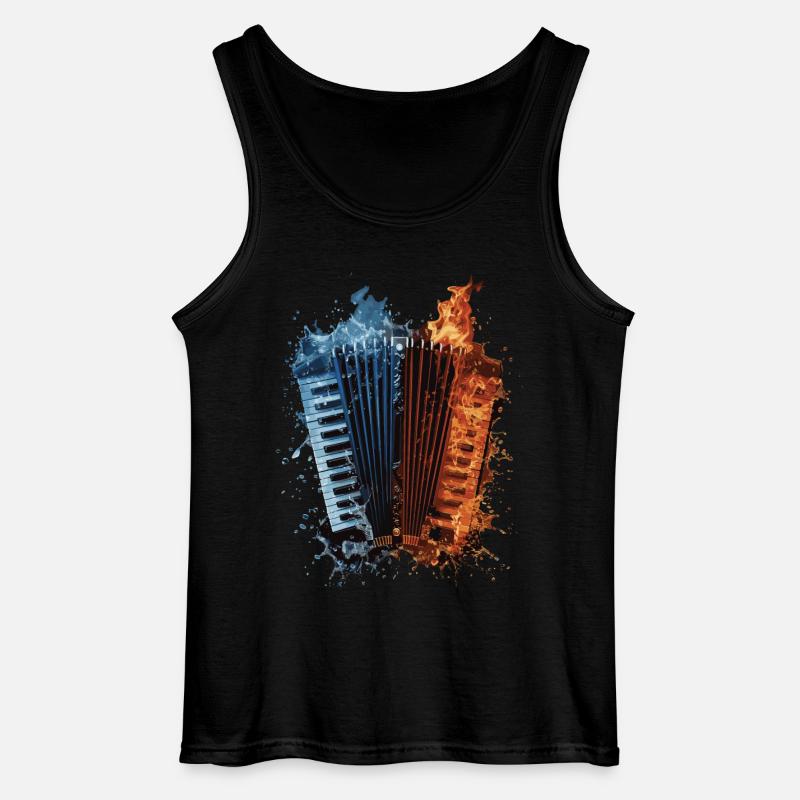 Akkordeon - Gildan Männer Tank Top - Schwarz