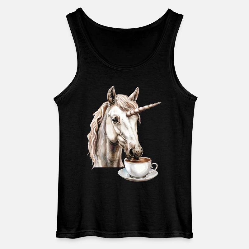 Einhorn Kaffee - Gildan Männer Tank Top - Schwarz