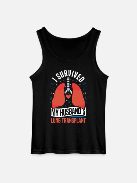 Survived my husband's lung transplant - Gildan Men’s Tank Top - black