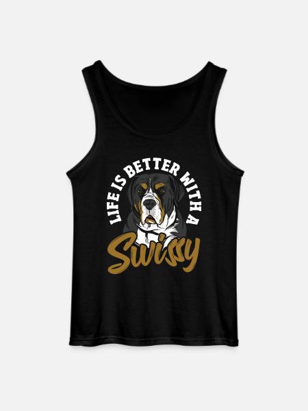 Livet er bedre med en schweizer - Gildan tanktop til mænd - sort