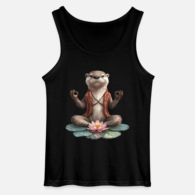 Otter - Gildan Männer Tank Top - Schwarz
