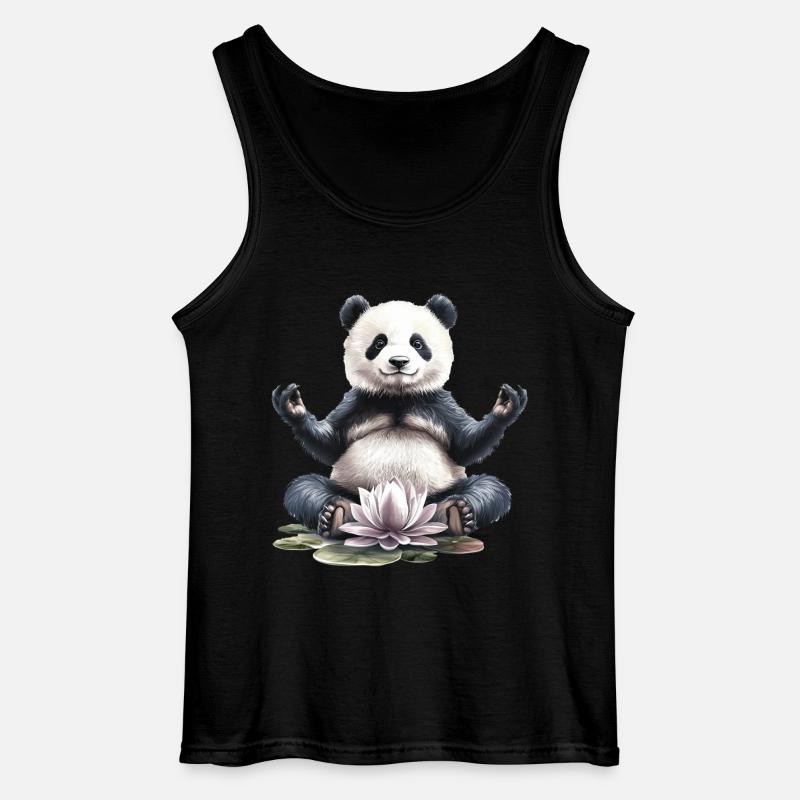 Panda - Gildan Männer Tank Top - Schwarz