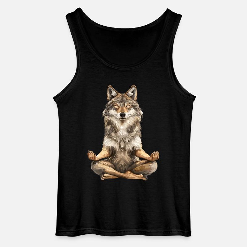Wolf - Gildan Männer Tank Top - Schwarz
