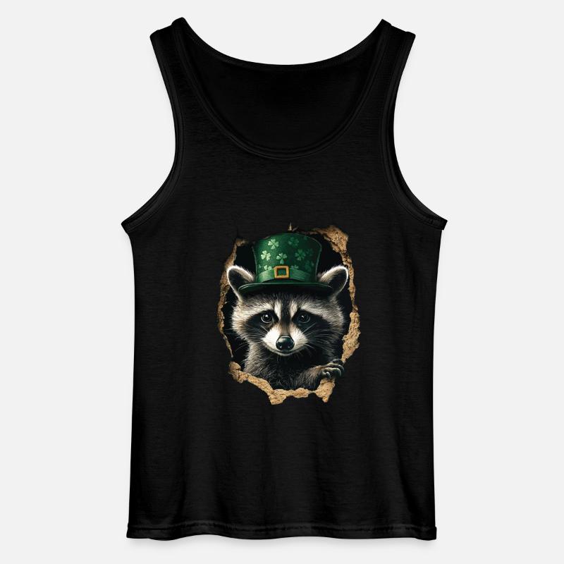 St. Patrick Waschbär - Gildan Männer Tank Top - Schwarz