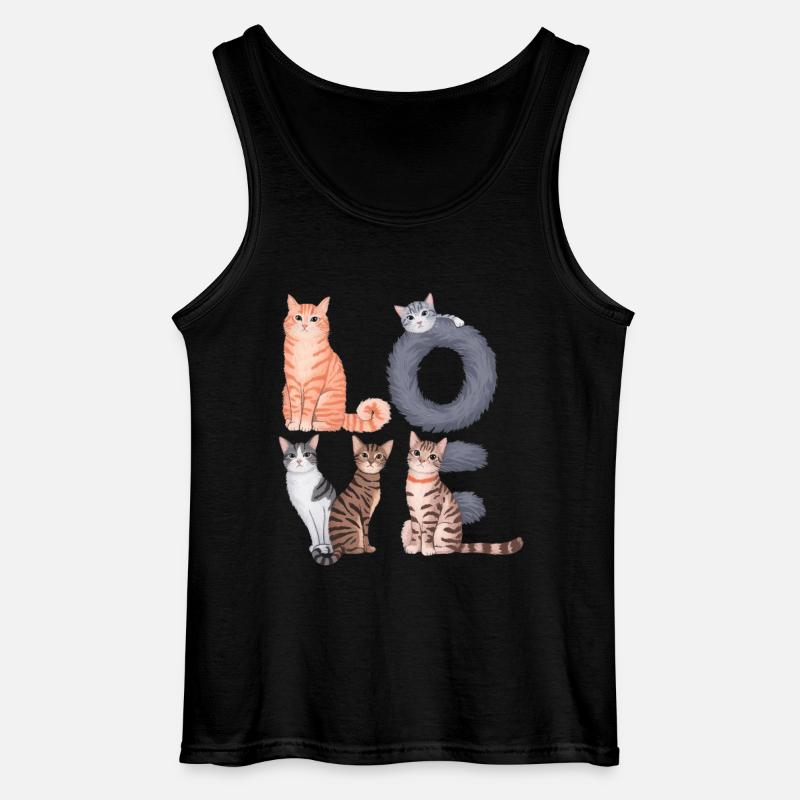 Liebe Katze - Gildan Männer Tank Top - Schwarz
