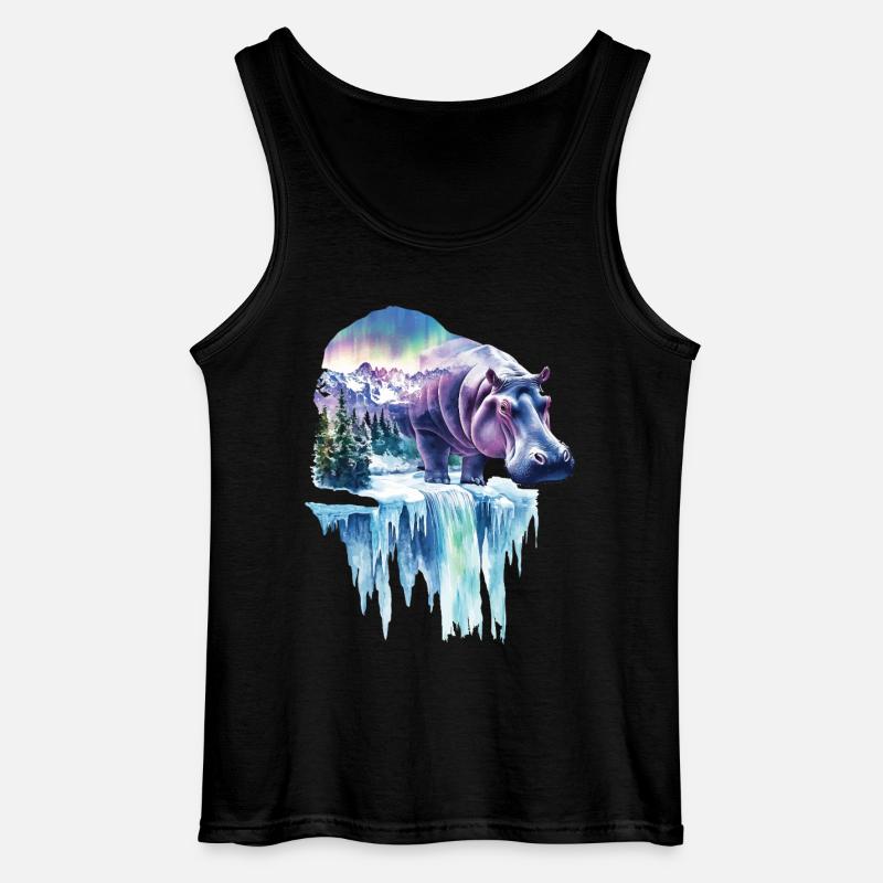 Nilpferd - Gildan Männer Tank Top - Schwarz