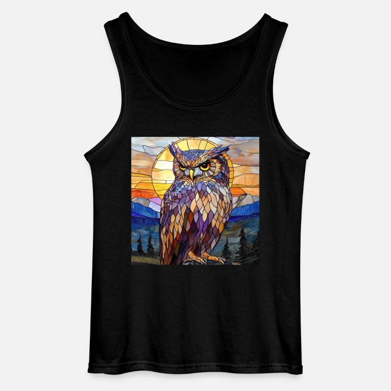 Eule - Gildan Männer Tank Top - Schwarz