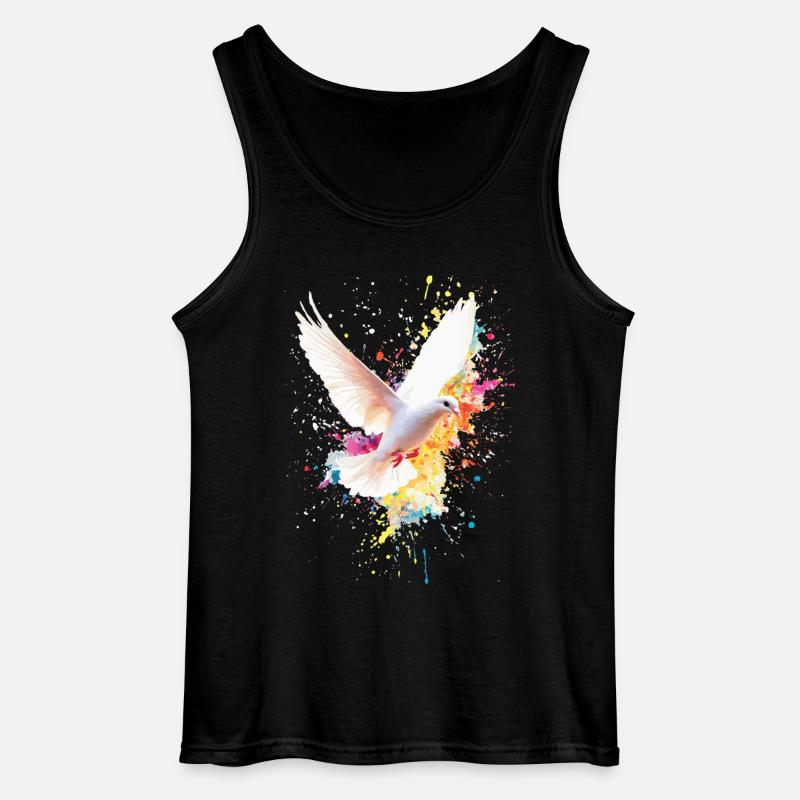 Weiße Taube - Gildan Männer Tank Top - Schwarz