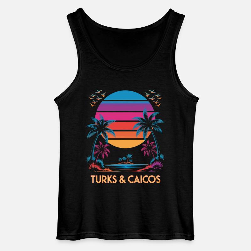 Turks- und Caicosinseln - Gildan Männer Tank Top - Schwarz