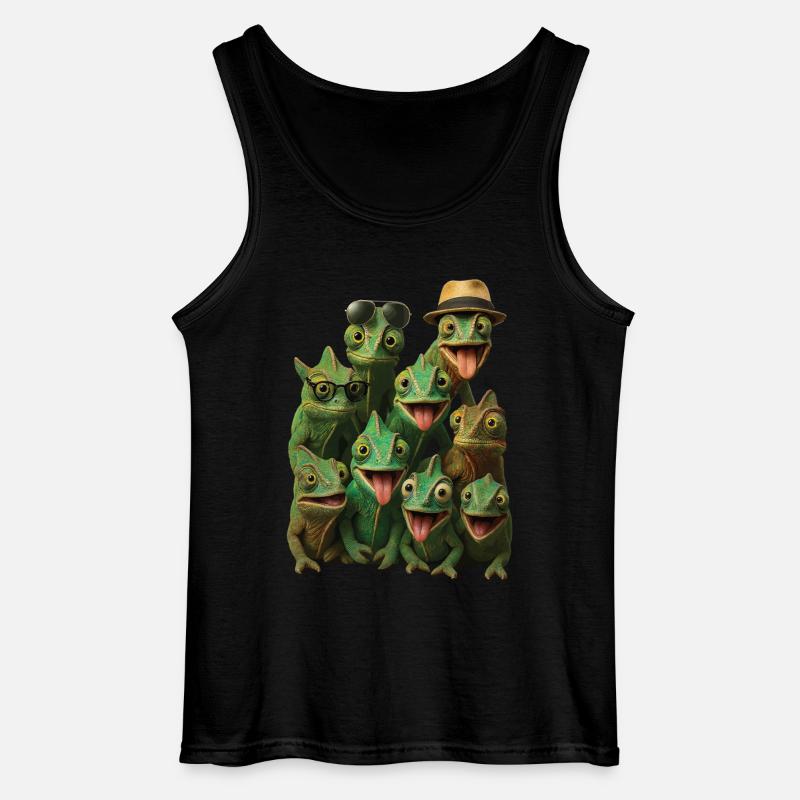 Chamäleon - Gildan Männer Tank Top - Schwarz