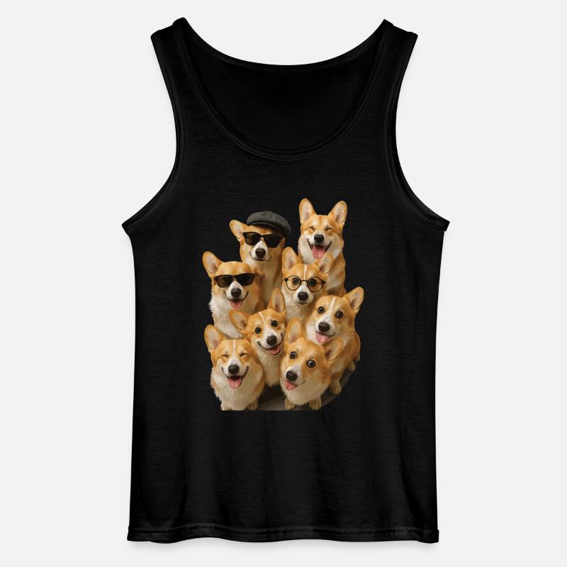 Corgi - Gildan Männer Tank Top - Schwarz