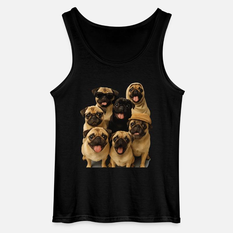 Mops - Gildan Männer Tank Top - Schwarz
