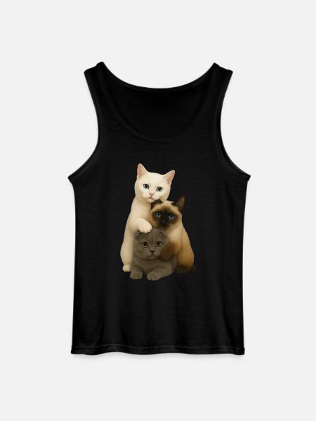 British Shorthair Siamese Fold - Gildan Men’s Tank Top - black