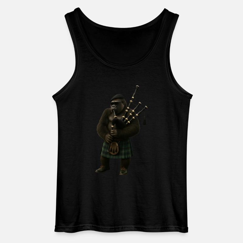 Gorilla Dudelsack - Gildan Männer Tank Top - Schwarz