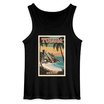 Tulum Retro Poster Vintage Souvenir - Gildan Männer Tank Top - Schwarz - Vorne - AI Model Male 185 dark (185cm)