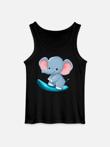 Surfer Elephant, Conception animale aventureuse - Débardeur Gildan Homme - noir