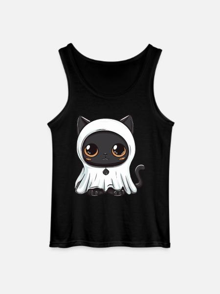 Panther Halloween Funny Ghost - Gildan Men’s Tank Top - black