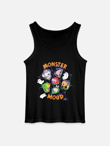 Peppa Pig Ontwerp Monster Mood Halloween - Gildan mannen tanktop - zwart