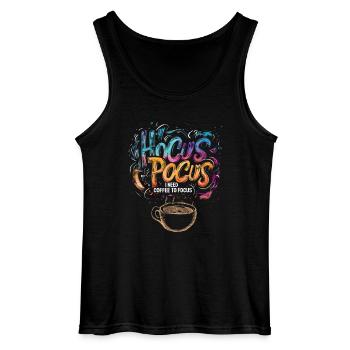 Hocus Pocus Bunter Kaffee Halloween Lustig - Gildan Männer Tank Top - Schwarz - Vorne - AI Model Male 185 dark (185cm)