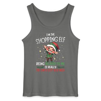 weihnaJe suis le lutin du shopping - Partnerlook Weihnacht - Débardeur Gildan Homme - charbon - Devant - AI Model Male 185 dark (185cm)