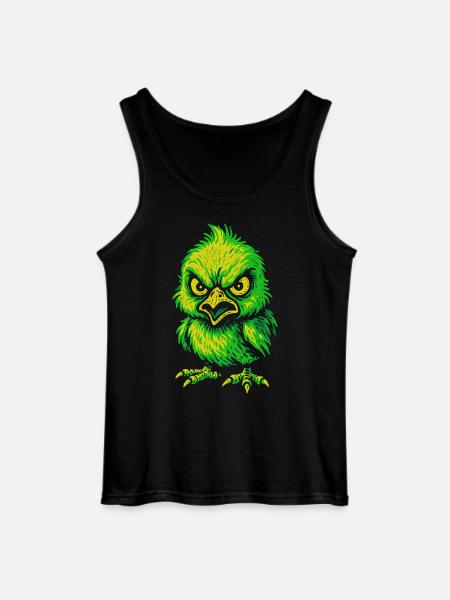 Angry Neon Chick Cartoon Style - Gildan Men’s Tank Top - black