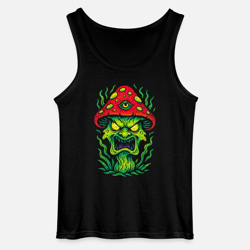 Psycho Toadstool with Third Eye - Gildan Men’s Tank Top - black