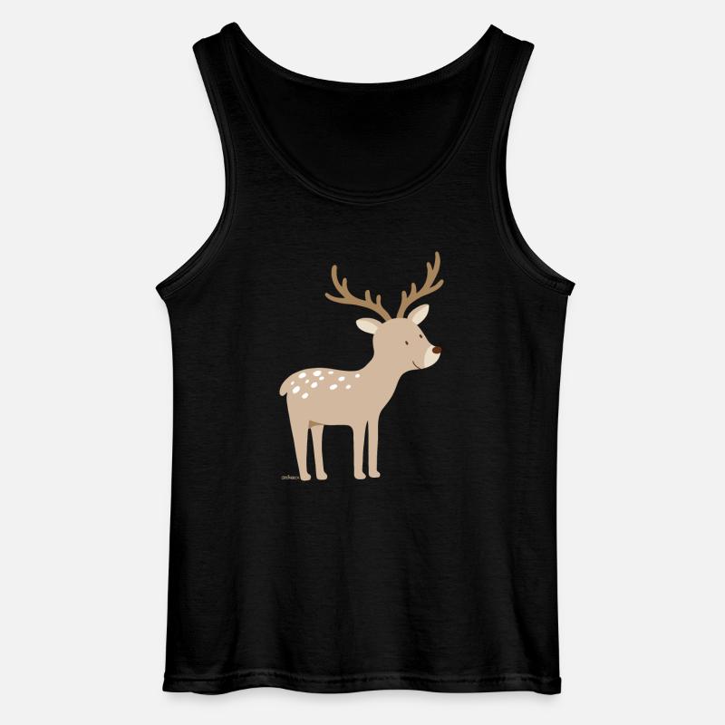 Hirsch - Gildan Männer Tank Top - Schwarz