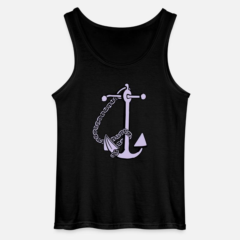 anchor - anker - Gildan Männer Tank Top - Schwarz